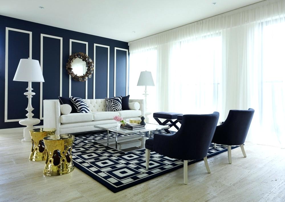 Navy Blue And White Living Room Decor