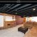 Basement Ceiling Ideas Black Incredible On Living Room Throughout Paint Infrastructure To Save Money Really 2