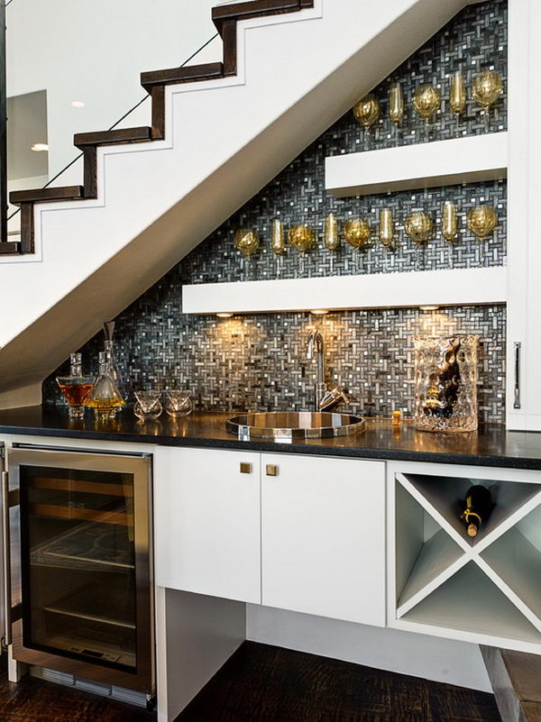 Home Basement Wet Bar Under Stairs Lovely On Home Throughout 20 Creative Ideas Hative 12 Basement Wet Bar Under Stairs