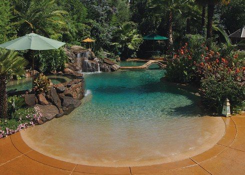 Office Beach Entry Swimming Pool Designs Magnificent On Office Throughout This Tropical Has The Look And Feel Of A Private 5 Beach Entry Swimming Pool Designs