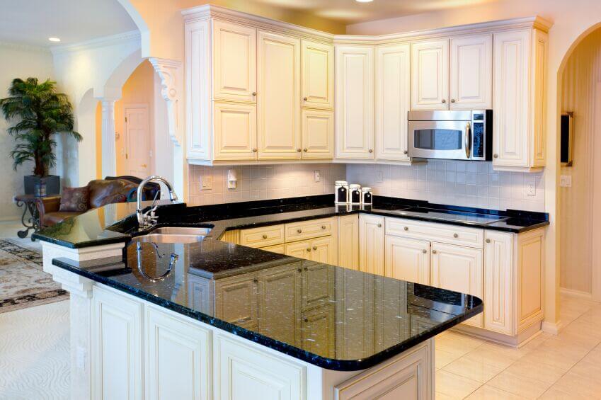  Black Kitchen Cabinets With White Tile Countertops Incredible On 36 Inspiring Kitchens And Dark Granite PICTURES 15 Black Kitchen Cabinets With White Tile Countertops