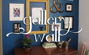 Home Office Dark Blue Gallery Wall