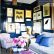 Office Home Office Dark Blue Gallery Wall Creative On Pertaining To I Am So Drawn The Coziness Of Walls Eclectic Decor 24 Home Office Dark Blue Gallery Wall
