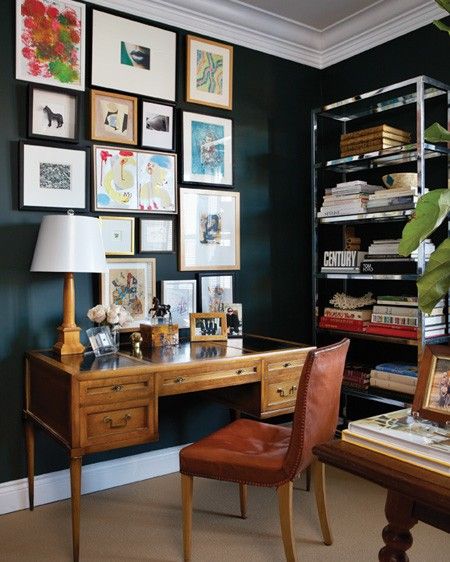 Office Home Office Dark Blue Gallery Wall Impressive On With Indigo Walls Of Frames Books Desk 17 Home Office Dark Blue Gallery Wall