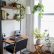 Interior Home Office Green Themes Decorating Contemporary On Interior With Regard To Modern And Small Floating Wood Desk Near Bright 9 Home Office Green Themes Decorating