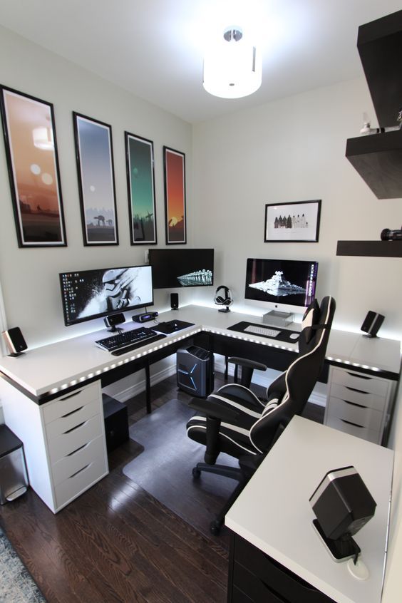  Office Desk Setup Ideas Contemporary On Within Amazing Computer Magnificent Home Design 22 Office Desk Setup Ideas