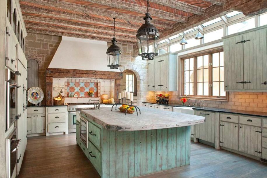  Rustic Country Kitchens Fresh On Kitchen With White Drawers Lighting Inside 15 Rustic Country Kitchens