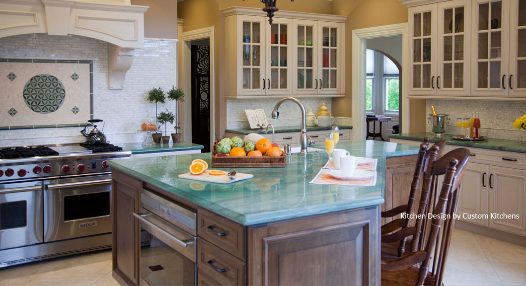  Stone Kitchen Countertops Modest On Intended Custom Kitchens Granite Slab Green Kithchen Credit 1045x568 Fox Marble 15 Stone Kitchen Countertops