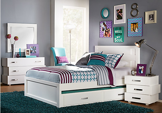 Bedroom Teenage White Bedroom Furniture Stylish On Within Quake 5 Pc Full Panel Bedrooms Room And Teen Teenage White Bedroom Furniture