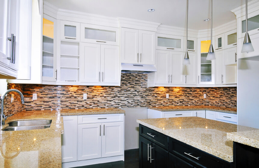  Tile Kitchen Countertops White Cabinets Imposing On Throughout With Tiles And Decor 5 Tile Kitchen Countertops White Cabinets