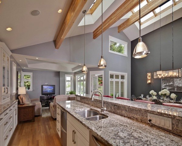 Interior Vaulted Ceiling Lighting Nice On Interior For Ideas Contemporary Kitchen Skylights 25 Vaulted Ceiling Lighting