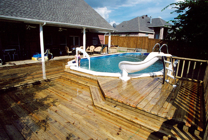 Floor Wood Patio With Pool Astonishing On Floor Pertaining To Above Ground Pools Enhance Your Outdoor Living In Texas Heat 19 Wood Patio With Pool