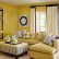 Yellow Living Room Furniture Creative On Within Beige Sectional Sofa Set With Pillows And Blanket Also 5
