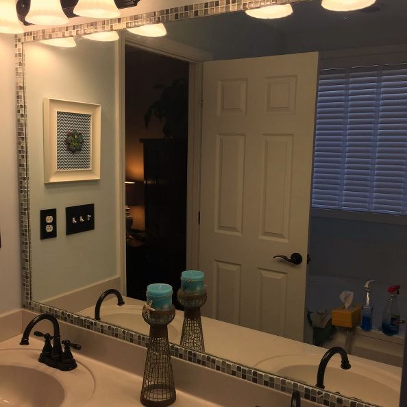 Bathroom Bathroom Mirror Frame Tile Brilliant On Intended For How To A With Mosaic Mirrors 0 Bathroom Mirror Frame Tile