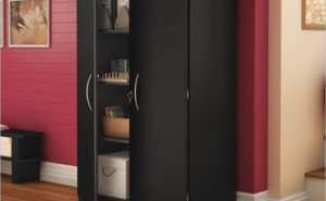 Black Wood Storage Cabinet