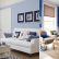 Blue And White Living Room Decorating Ideas Plain On Other With Regard To 2