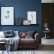 Living Room Blue Living Room Ideas Fine On With Chic Seating Area A Brown Sofa And Navy Accent Wall 15 Blue Living Room Ideas
