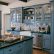 Blue Painted Kitchen Cabinets Stylish On And BLUE KITCHEN DESIGN Designs Paint 1
