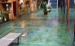 Blue Stained Concrete Patio
