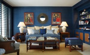 Brown Blue Living Room