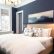 Bedroom Dark Blue Bedroom Walls Perfect On For Navy With Beige Nailhead Headboard Contemporary 16 Dark Blue Bedroom Walls