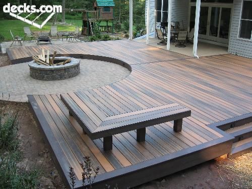 Other Deck Patio With Fire Pit Impressive On Other Regarding Oh I Like The Multi Color Decking Benches And Neat Idea 0 Deck Patio With Fire Pit
