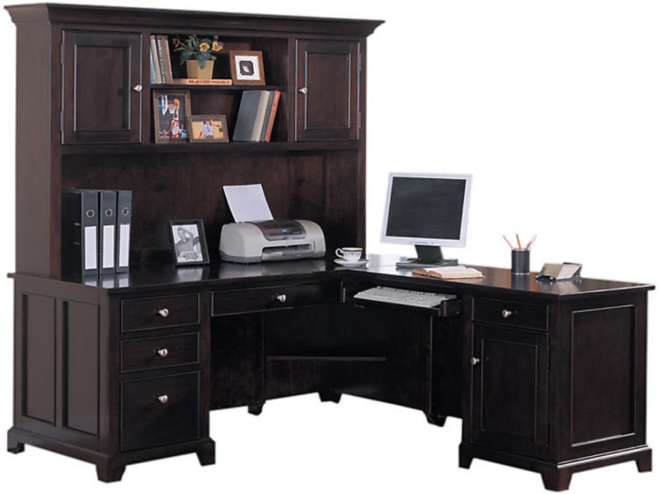  Home Office L Desk Charming On Within Wooden Shaped With Hutch 10 Home Office L Desk