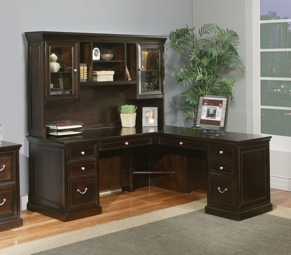  Home Office L Desk Modest On With Regard To Gorgeous Furniture Idea Dark Brown Wooden 27 Home Office L Desk