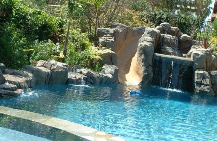 Other Inground Pools With Waterfalls And Slides Wonderful On Other For Pinterest Backyard 0 Inground Pools With Waterfalls And Slides