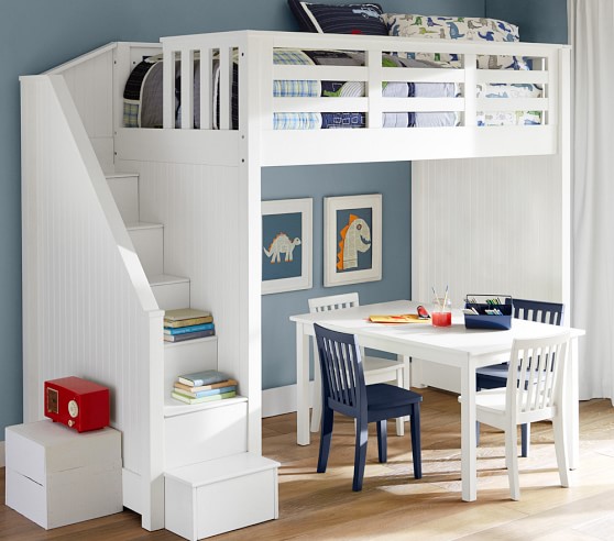 Bedroom Kids Bunk Bed With Stairs Incredible On Bedroom Inside Catalina Stair Loft Pottery Barn 0 Kids Bunk Bed With Stairs