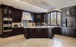 Kitchens With Dark Cabinets And Tile Floors