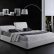 Modern Leather Platform Bed Imposing On Bedroom Within White With Storage NJ087 Contemporary 5