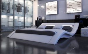 Modern Leather Platform Bed