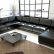 Modern Leather Sectional Couch Impressive On Living Room Black Sofa TOS LF 1001 4