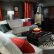 Modern Living Room Black And Red Nice On With Decorating Ideas Of Fine 2