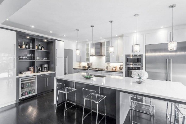 Kitchen Modern White And Gray Kitchen Modest On Within Grey Design Oakville 0 Modern White And Gray Kitchen