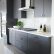 Kitchen Modern White And Gray Kitchen Wonderful On With Dark Flat Front Cabinets Mosaic Tile 13 Modern White And Gray Kitchen