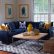 Navy Blue Furniture Living Room Marvelous On Inside Yellow And Features Coral Prints In Bamboo 4