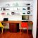 Office Desk With Shelf Modern On Floating Shelves Teak Waterfall Suite 2