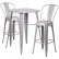 Home Outdoor Metal Table Set Marvelous On Home Within Amazon Com Flash Furniture 23 75 Square Silver Indoor 18 Outdoor Metal Table Set