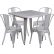 Home Outdoor Metal Table Set Simple On Home Throughout 31 5 Square Silver Indoor With 4 Stack Chairs 25 Outdoor Metal Table Set