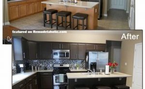Painted Brown Kitchen Cabinets Before And After