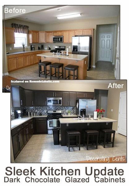 Kitchen Painted Brown Kitchen Cabinets Before And After Creative On With Regard To Chocolate Using Rustoleum Featured 0 Painted Brown Kitchen Cabinets Before And After
