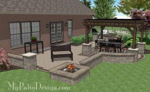 Patio With Fire Pit And Pergola