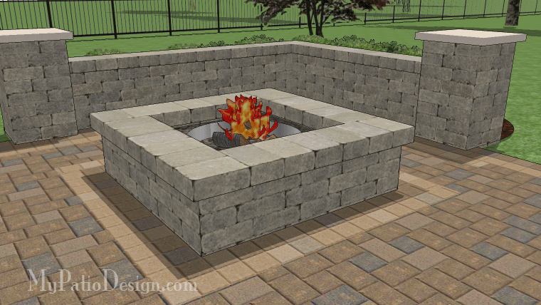 Other Patio With Square Fire Pit Simple On Other And 60 Design MyPatioDesign Com 0 Patio With Square Fire Pit