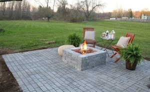 Paver Patio With Gas Fire Pit