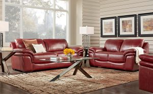 Red Leather Living Room Furniture