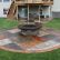 Home Stamped Concrete Patio With Square Fire Pit Brilliant On Home Within Awesome Ideas 13 Stamped Concrete Patio With Square Fire Pit
