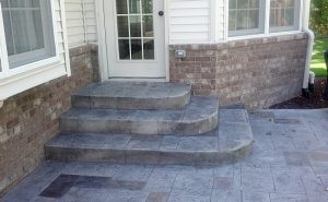 Stamped Concrete Patio With Stairs