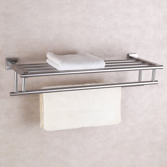  Towel Holder For Wall Contemporary On Bathroom Brushed Finish 304 Stainless Steel Bath Rack Mount 9 Towel Holder For Wall